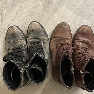 2 pairs Diesel combat boots size 10